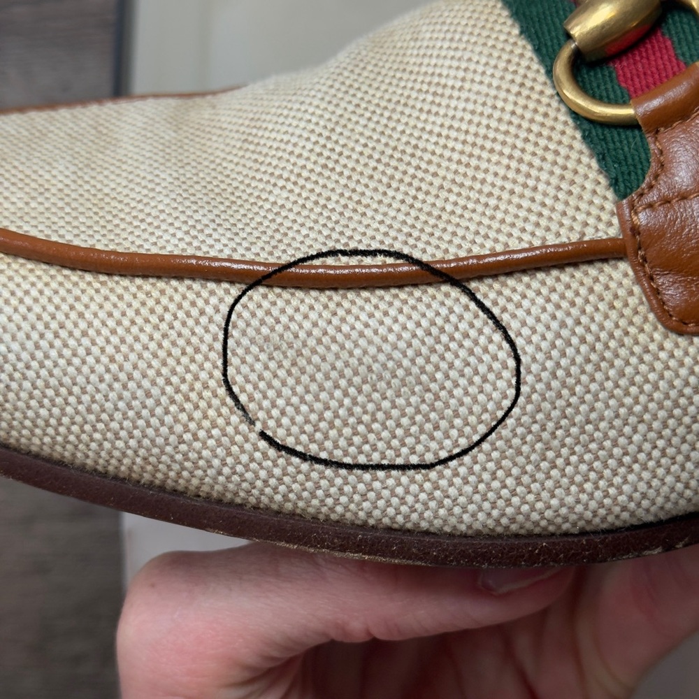 GUCCI Men’s Canvas Charlotte Vintage Horsebit Loafers - Picture 16 of 17